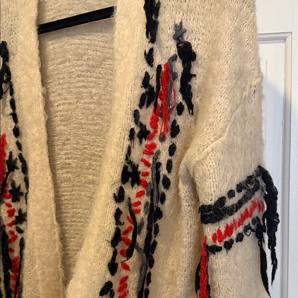 Free People Cozy Cream Open-Front Sweater/Duster. Alpaca wool blend - Picture 9 of 11